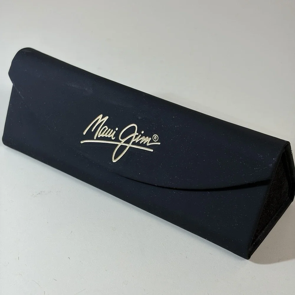 Maui Jim Foldable Triangle Sunglasses Case Matte Black Hard Shell Collapsible
